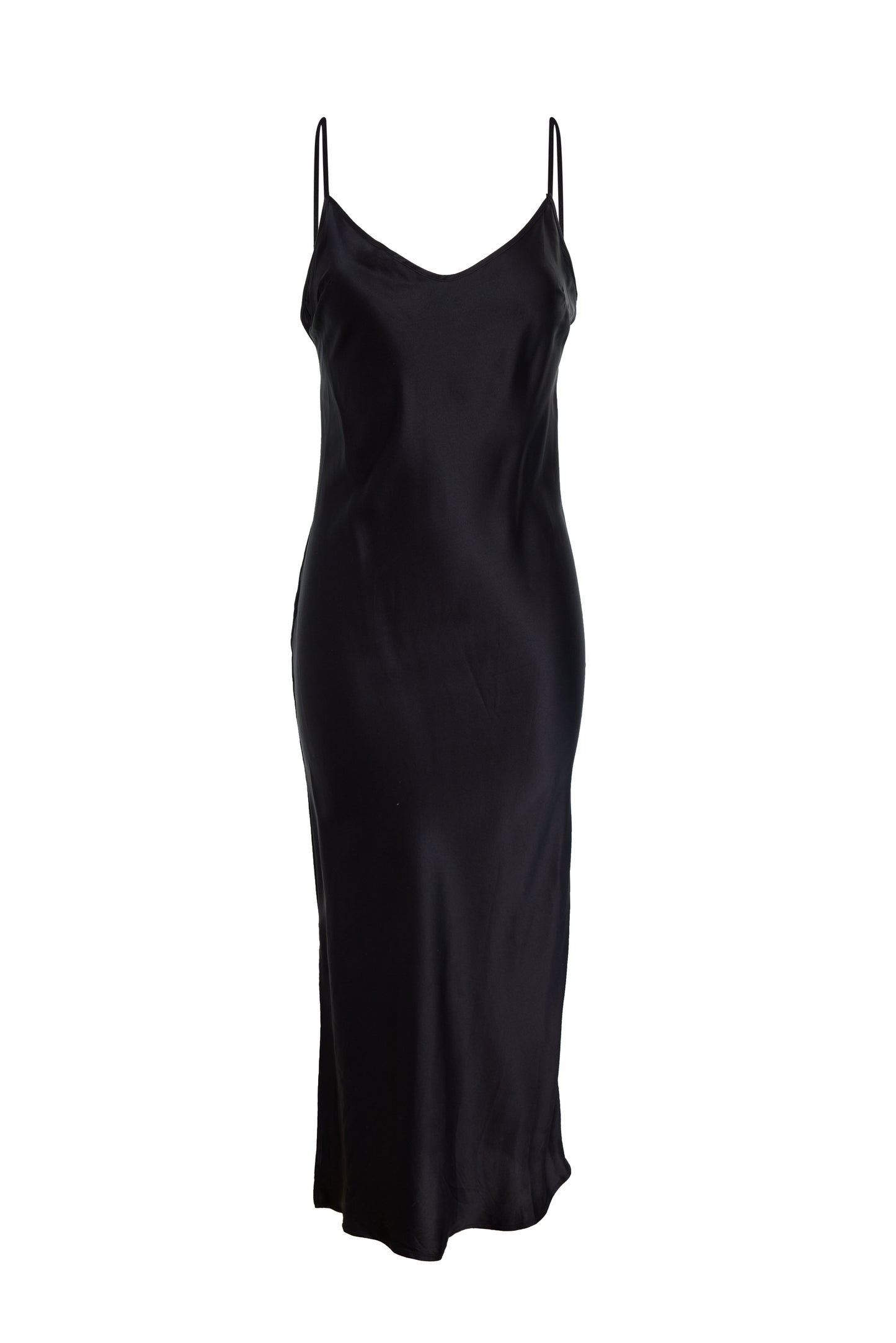 Black Icon Maxi Silk Slip Dress