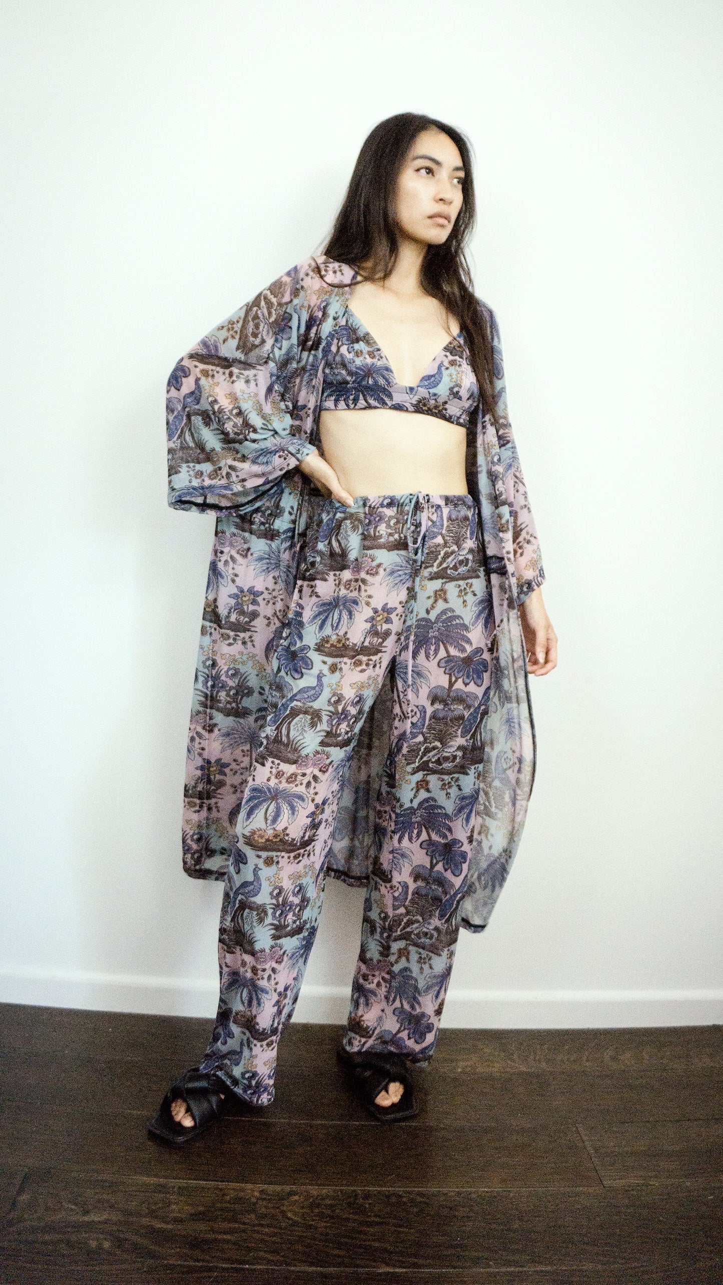 Blue Mesh Yin Yang Kimono