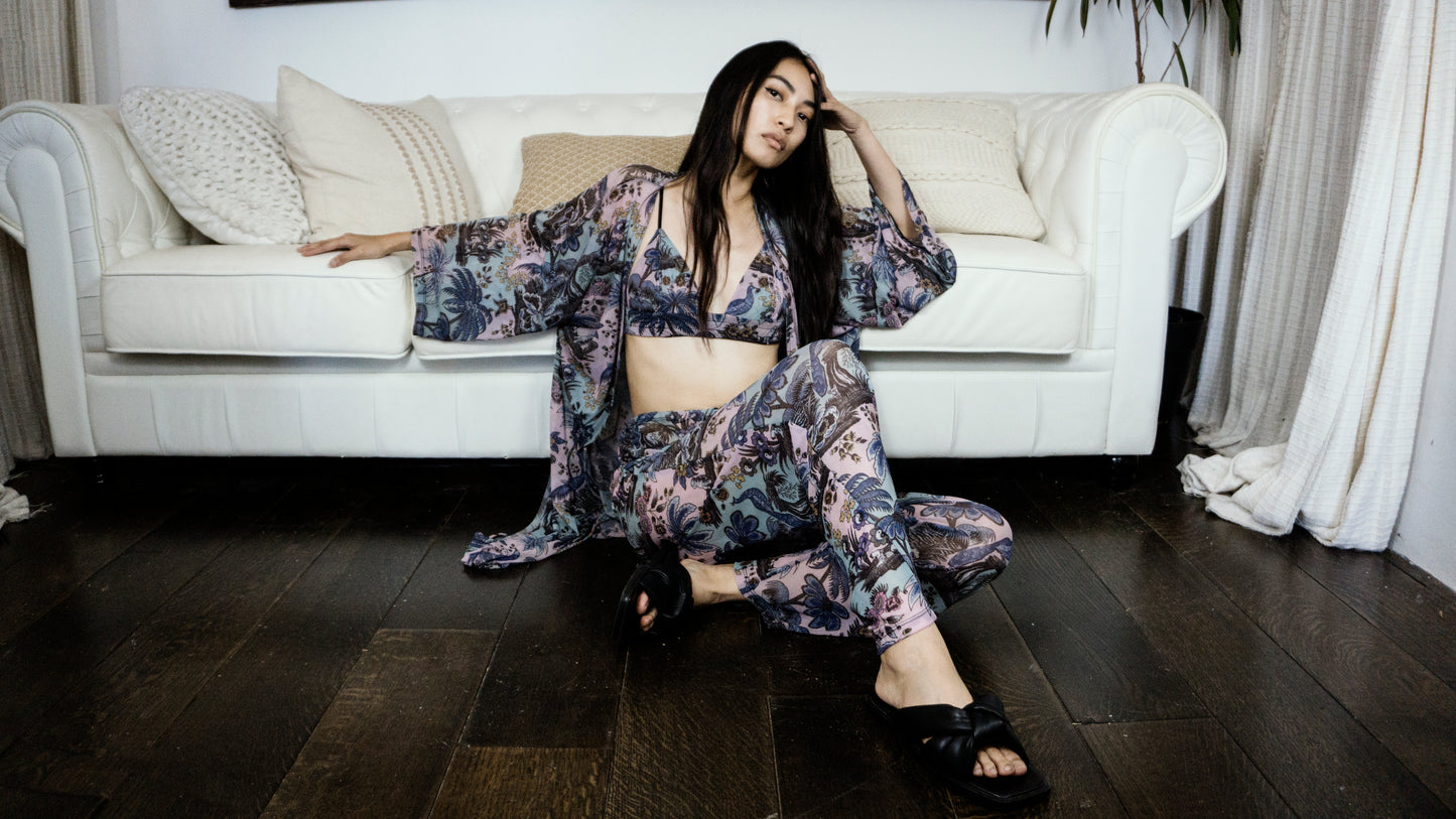 Blue Mesh Yin Yang Pant