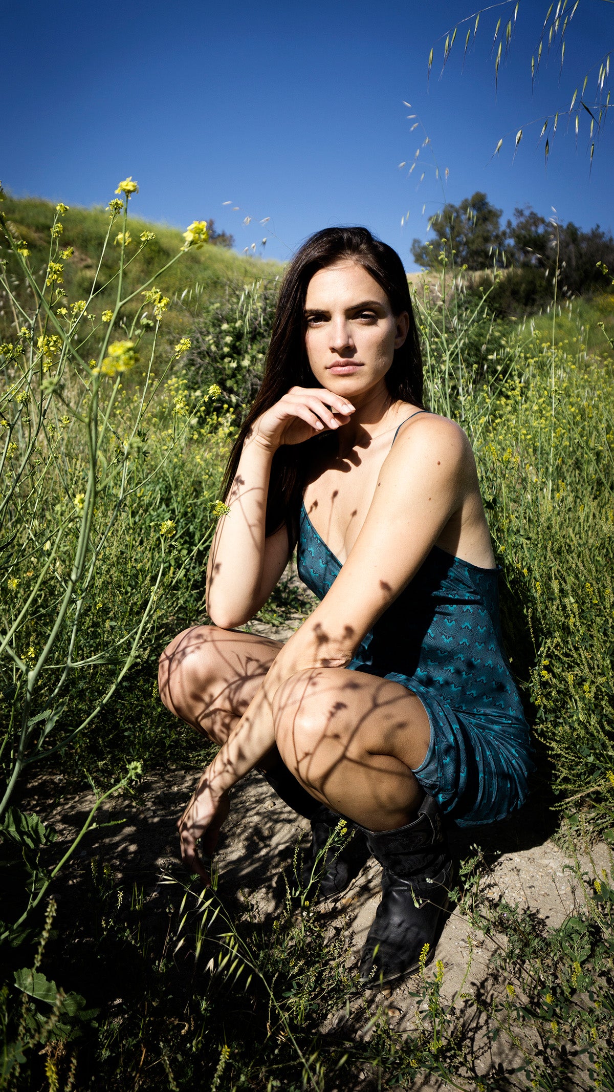 Eastern Teal Silk V-Slip