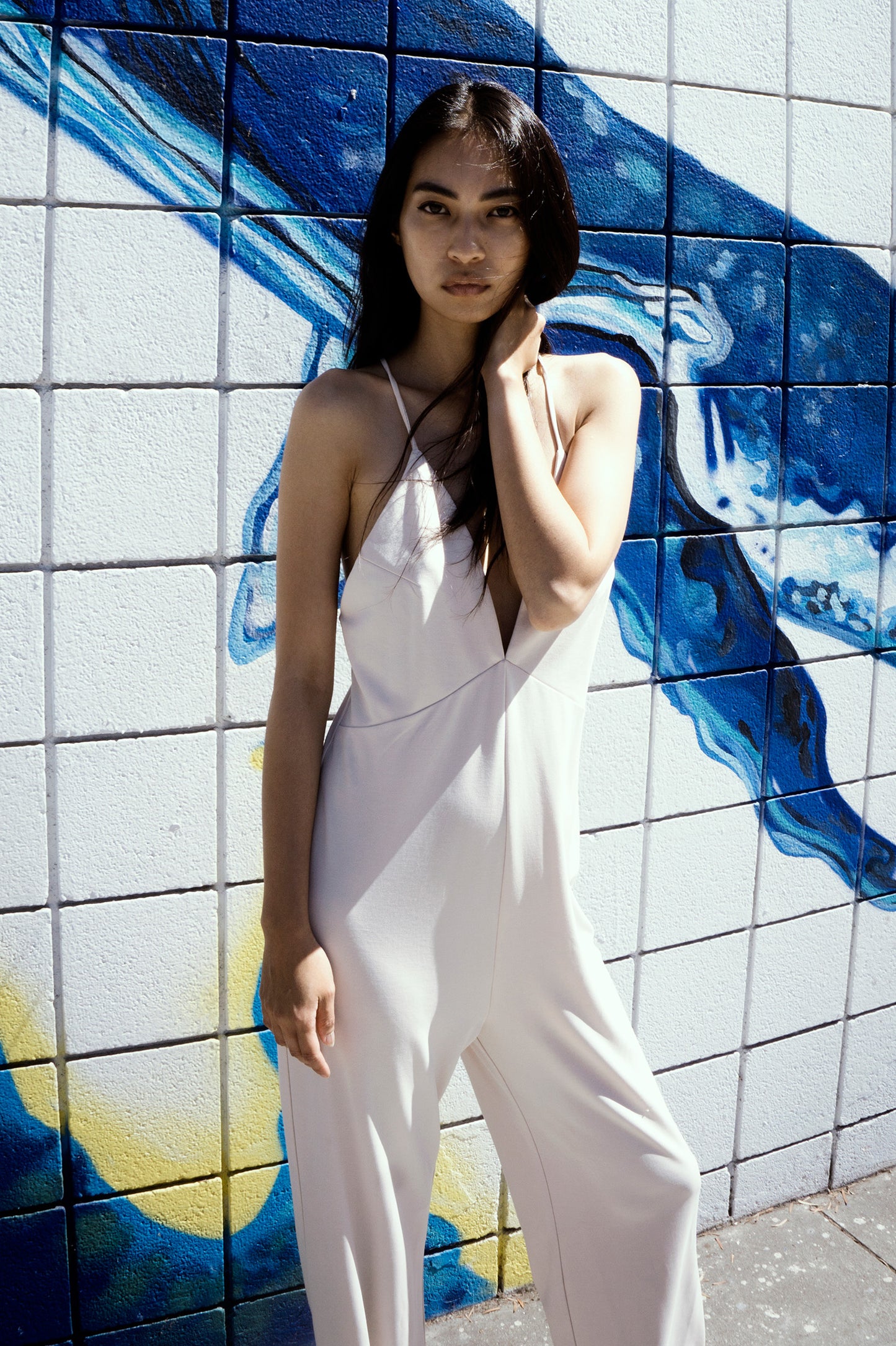 Venice Viscose Cream Jumpsuit