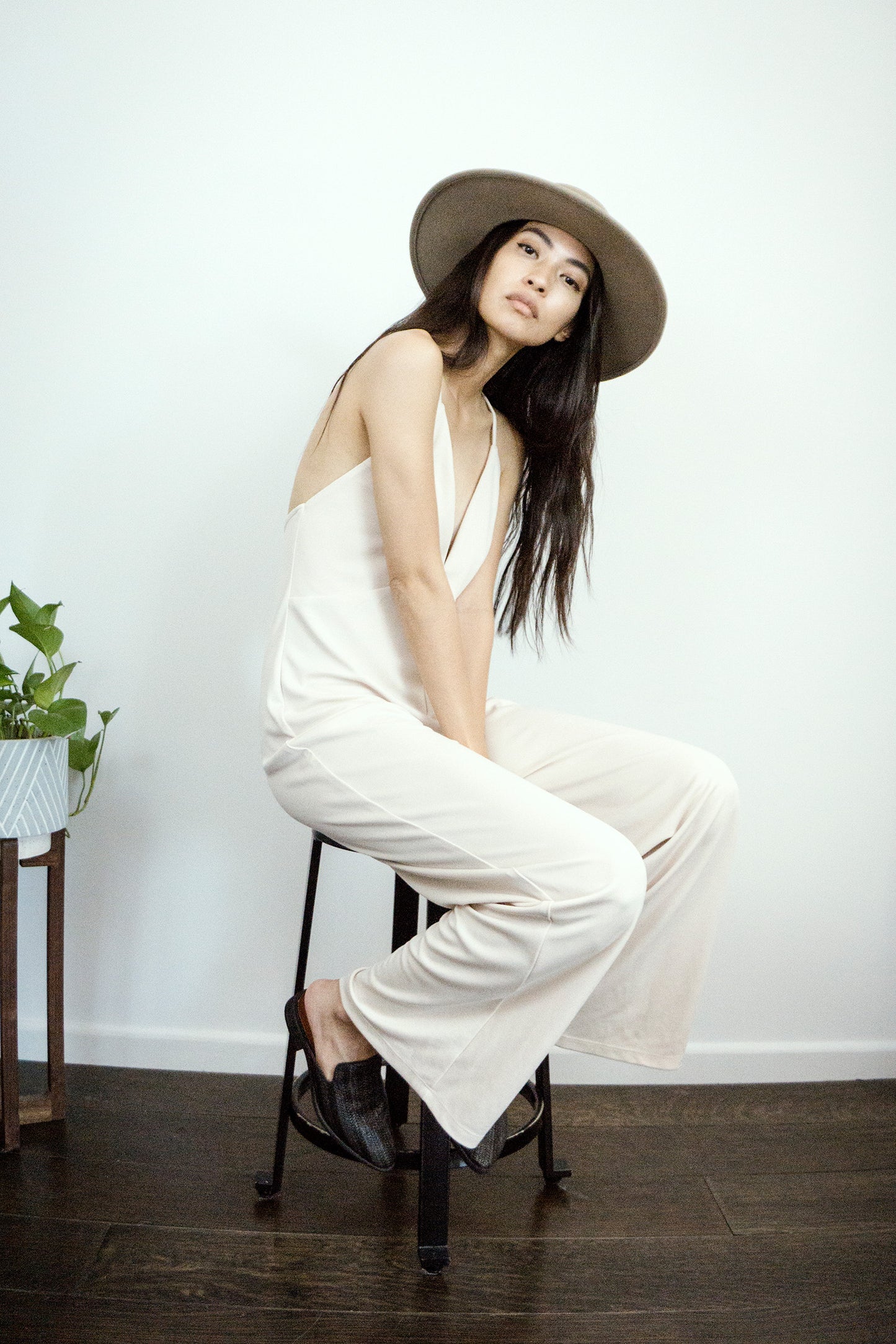 Venice Viscose Cream Jumpsuit