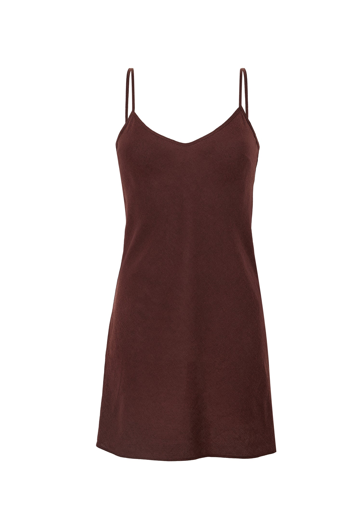Mocha Linen Mini Dress