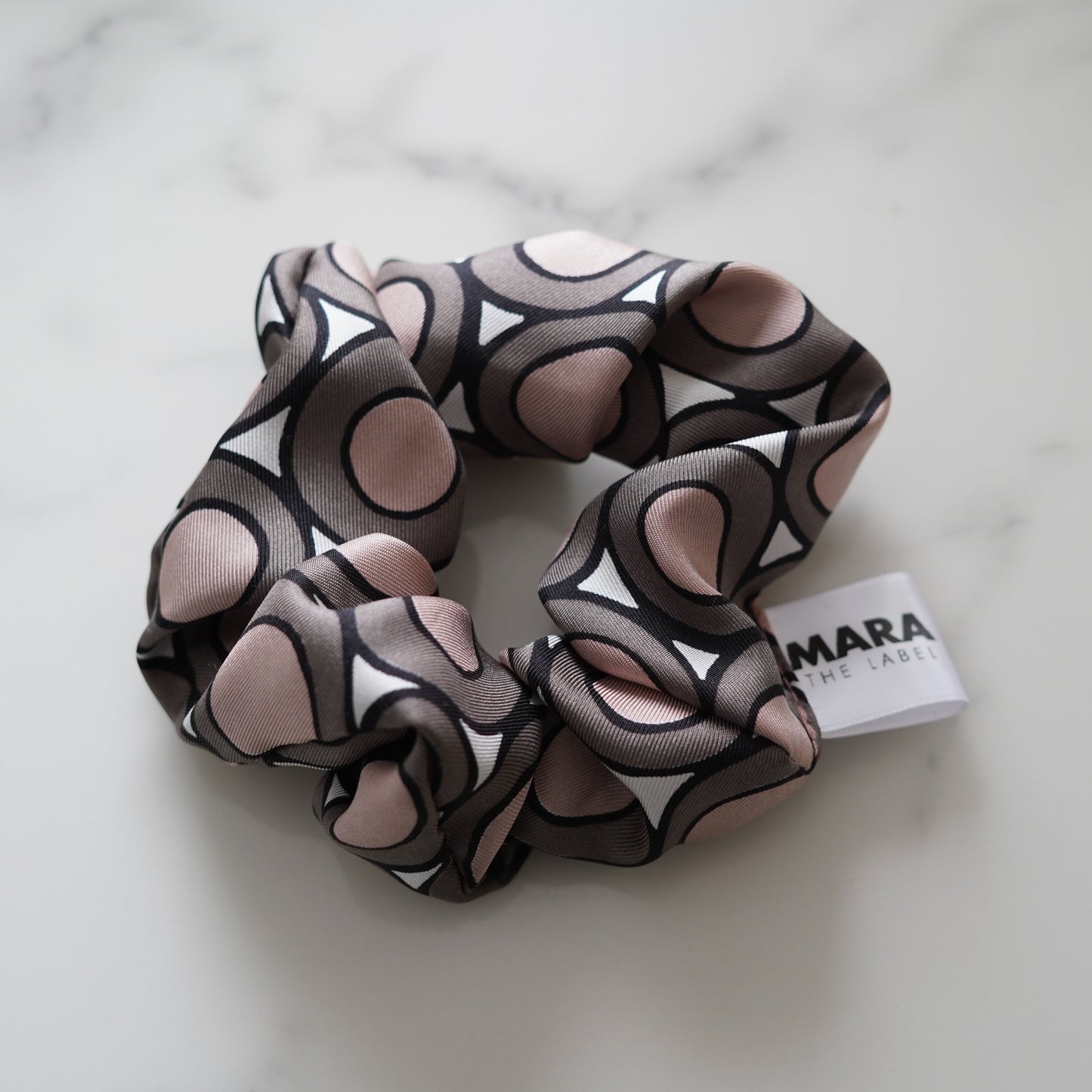 Retro Rose Satin Scrunchie