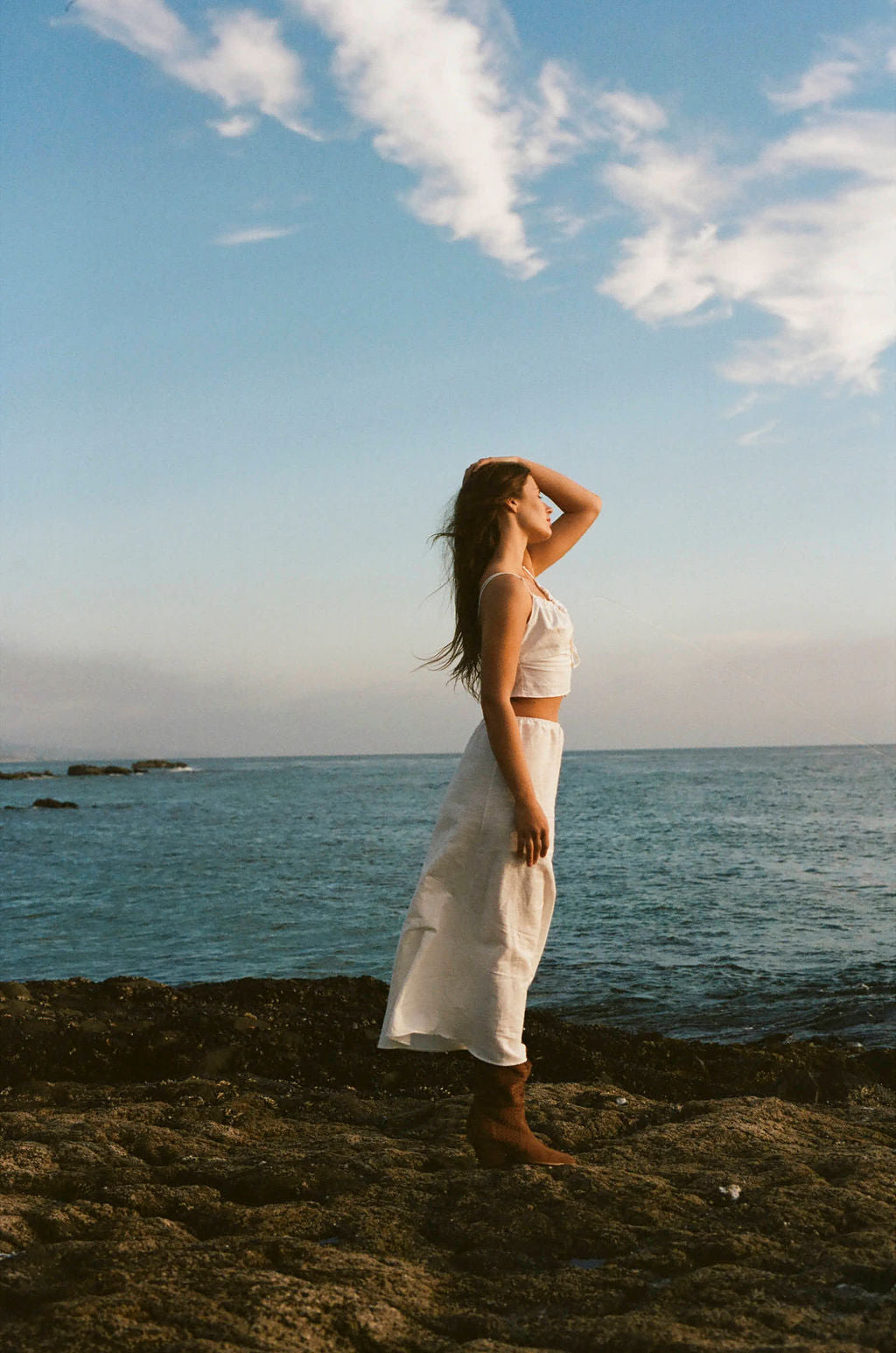 May White Linen Top