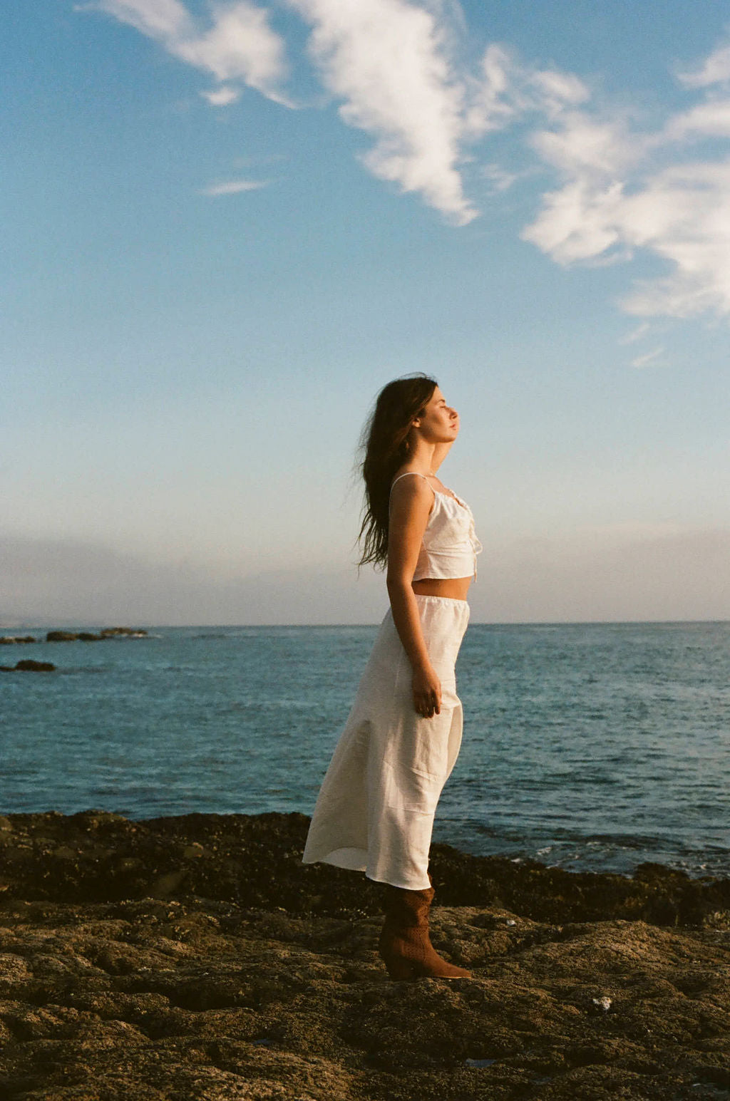 May White Linen Top
