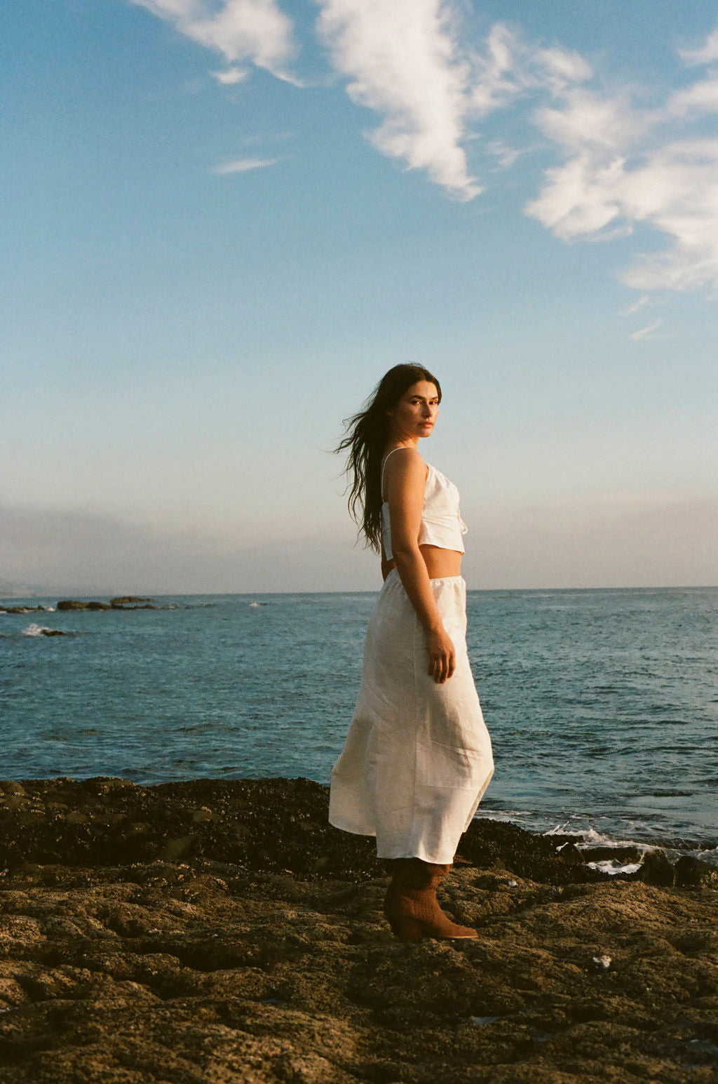 May White Linen Top
