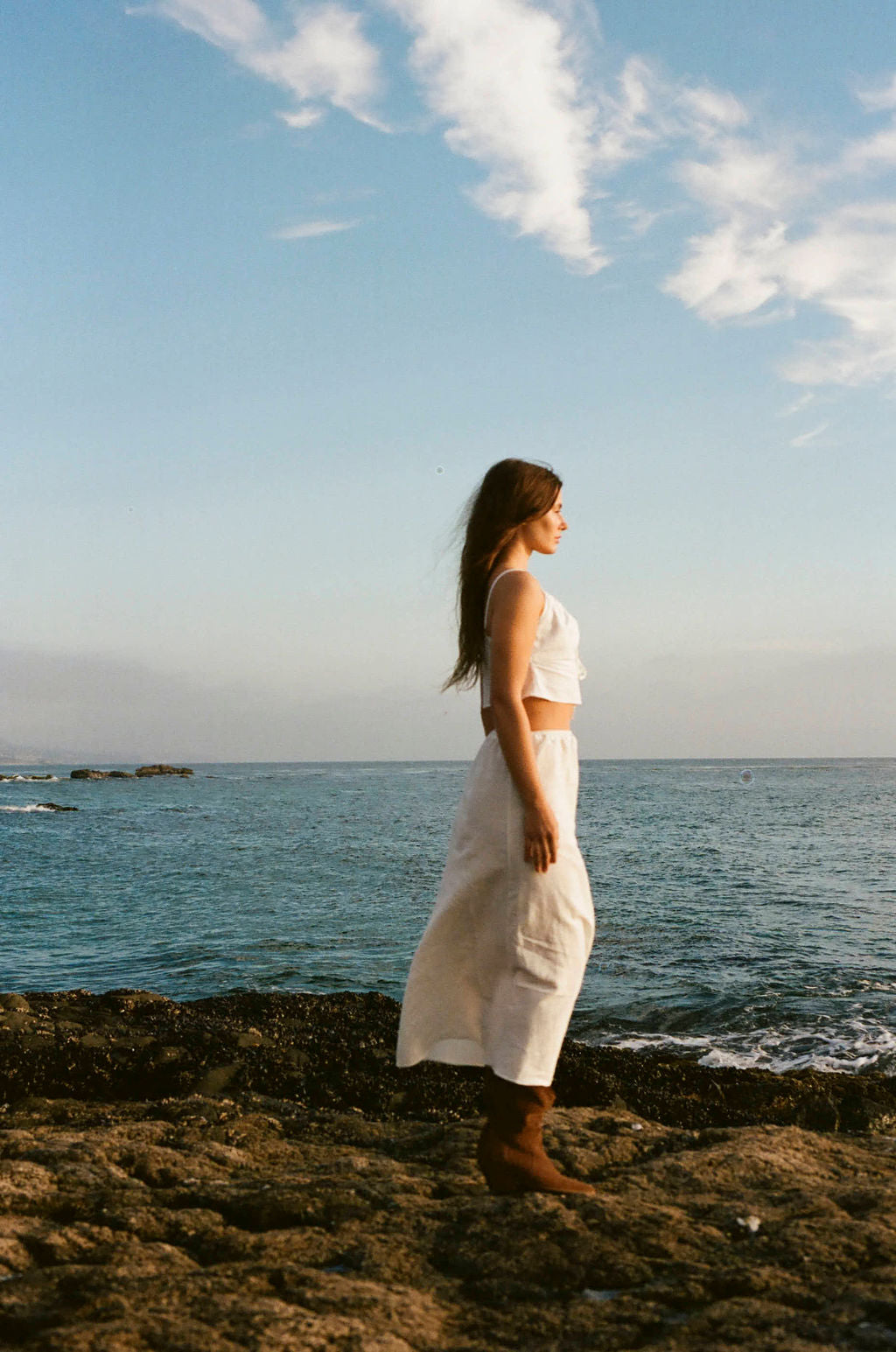 May White Linen Top