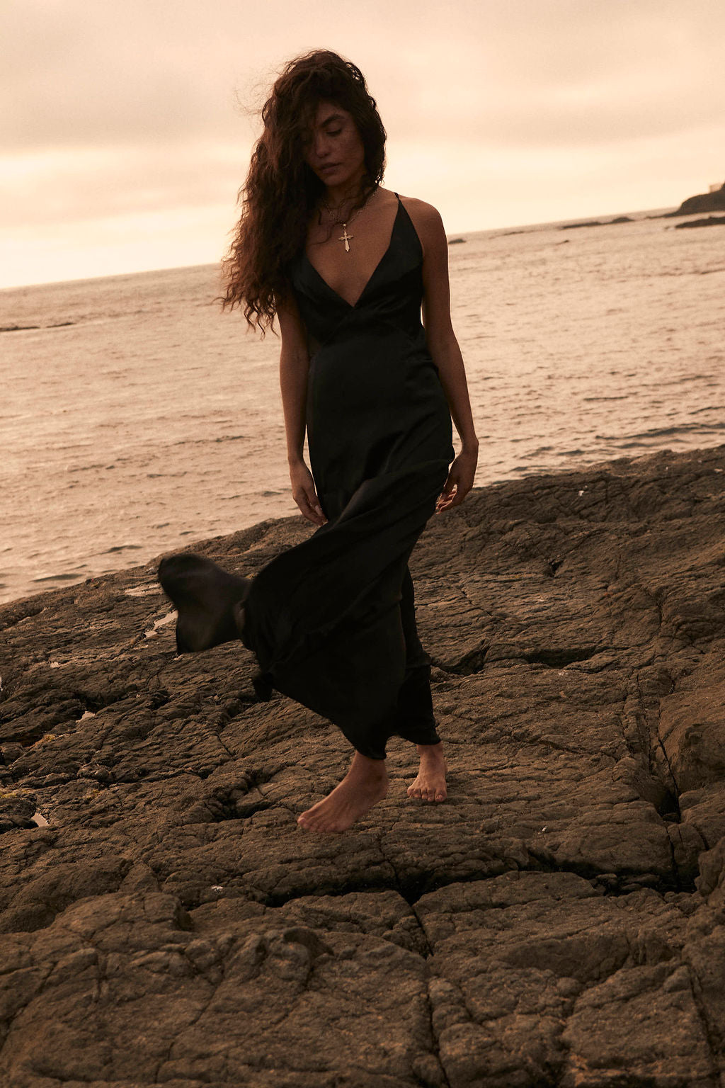 Black Goddess Silk Gown