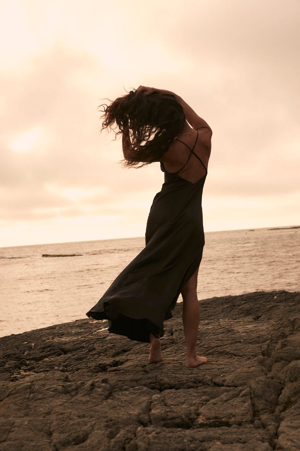 Black Goddess Silk Gown