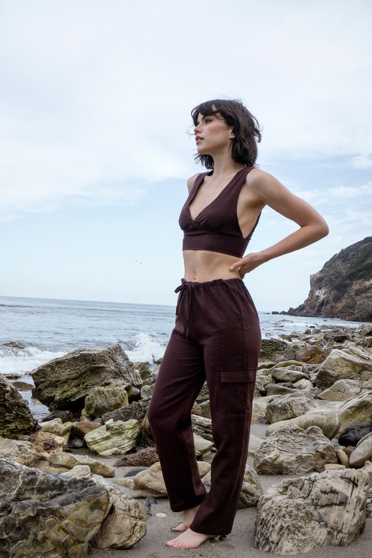 Brown Linen Almafi Top