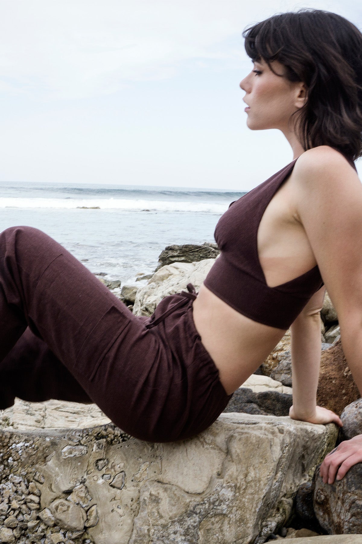 Brown Linen Almafi Top