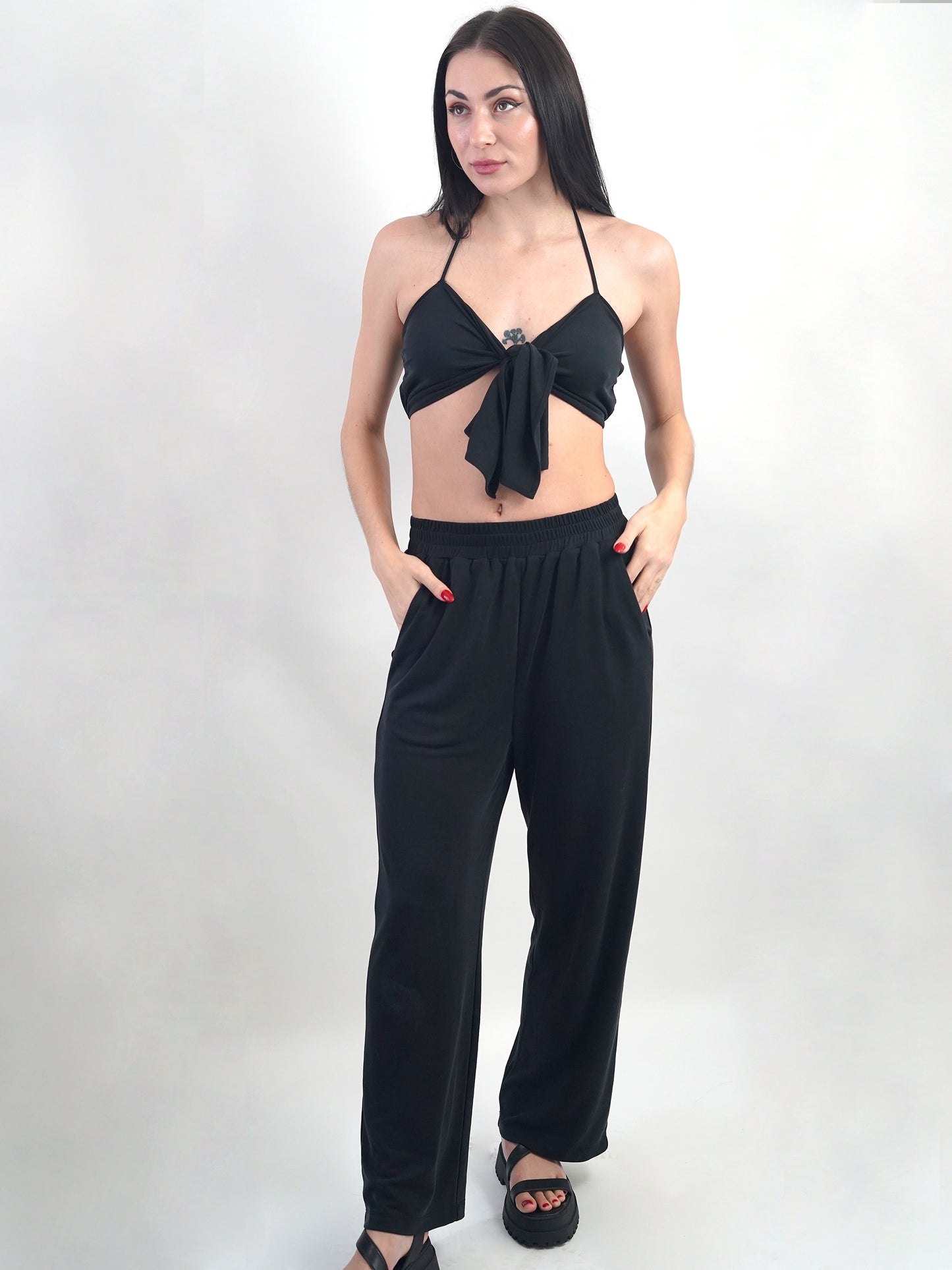 Black Venice Viscose Pants