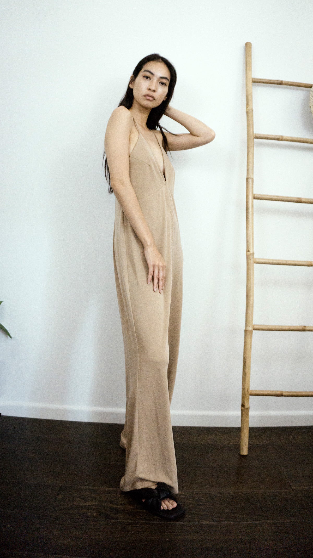 Venice Viscose Sand Jumpsuit