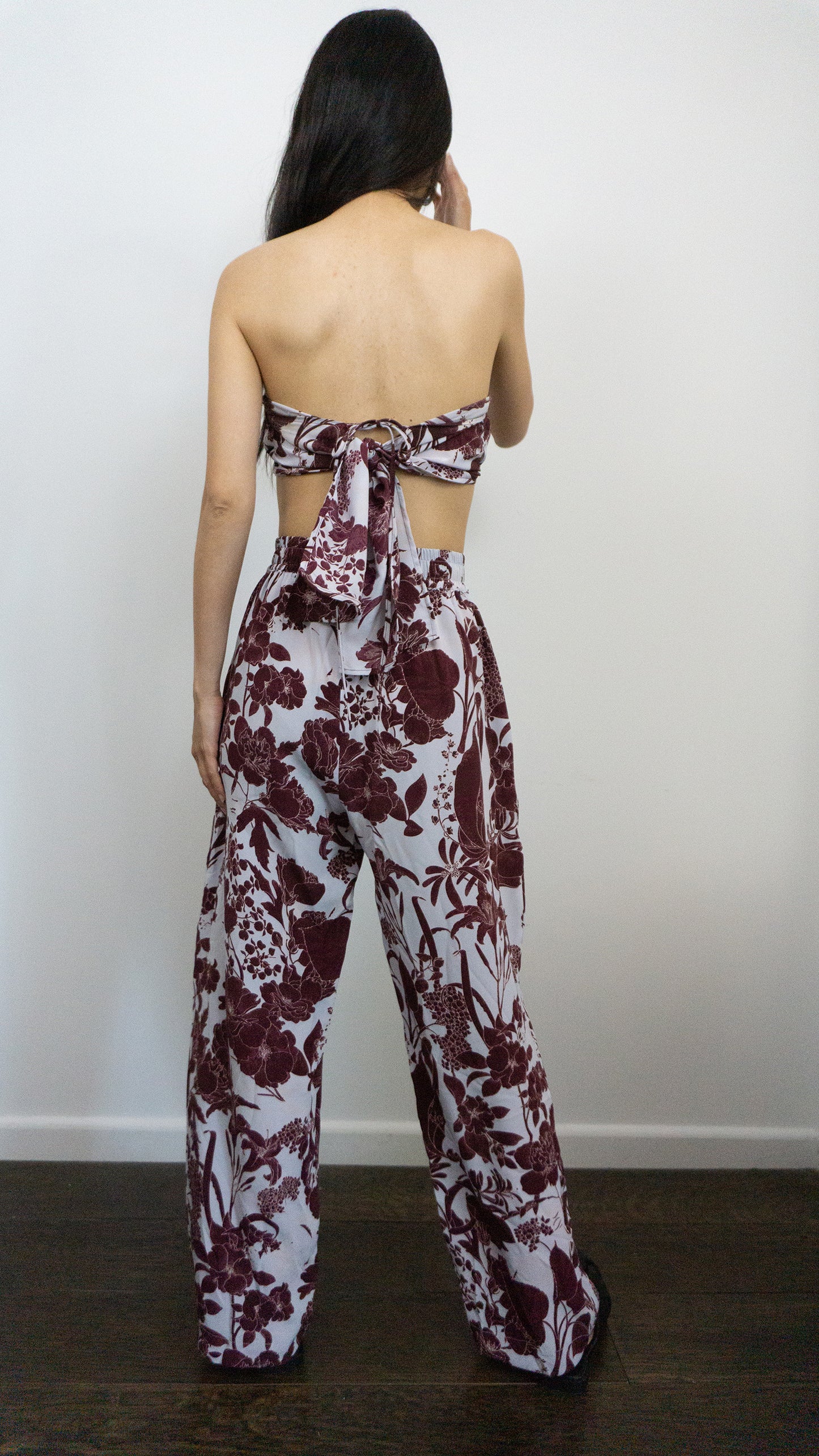 Purple Haze Botanical Silk Tie Top