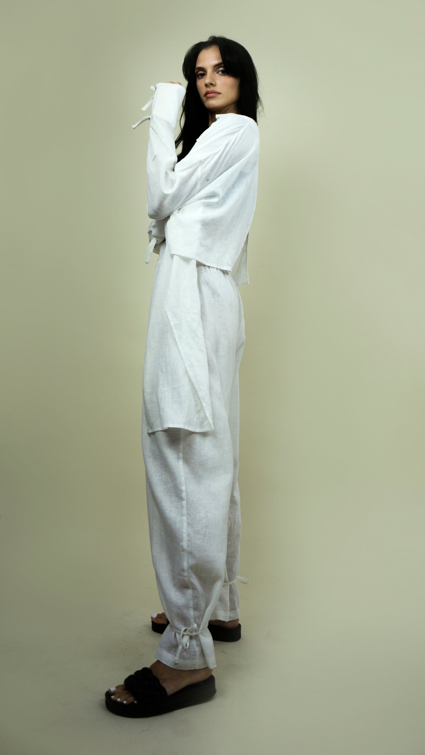 Tulum White Linen Pants