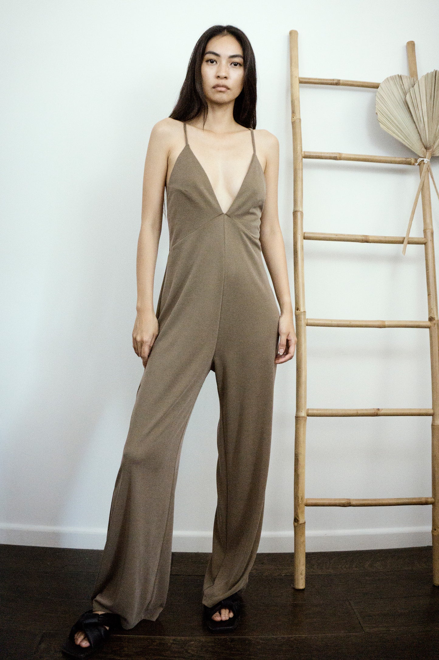 Venice Viscose Jumpsuit Olive