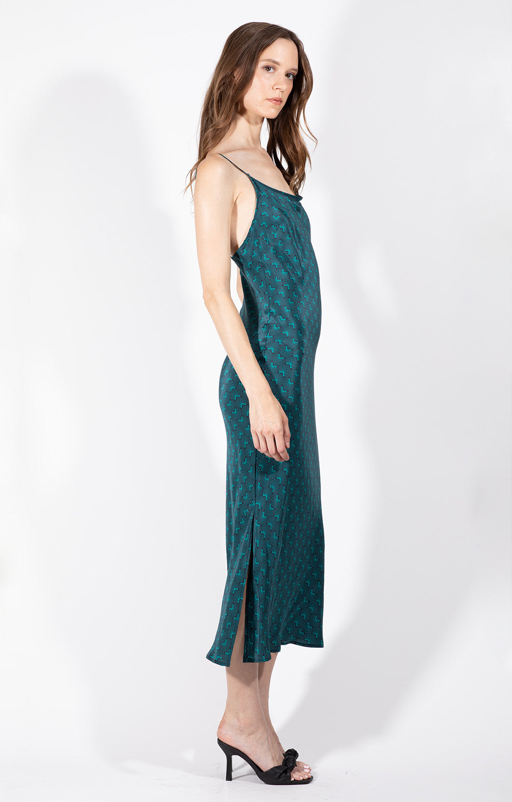 Eastern Teal Silk Slip Dress