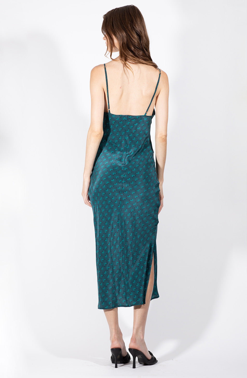 Eastern Teal Silk Slip Dress