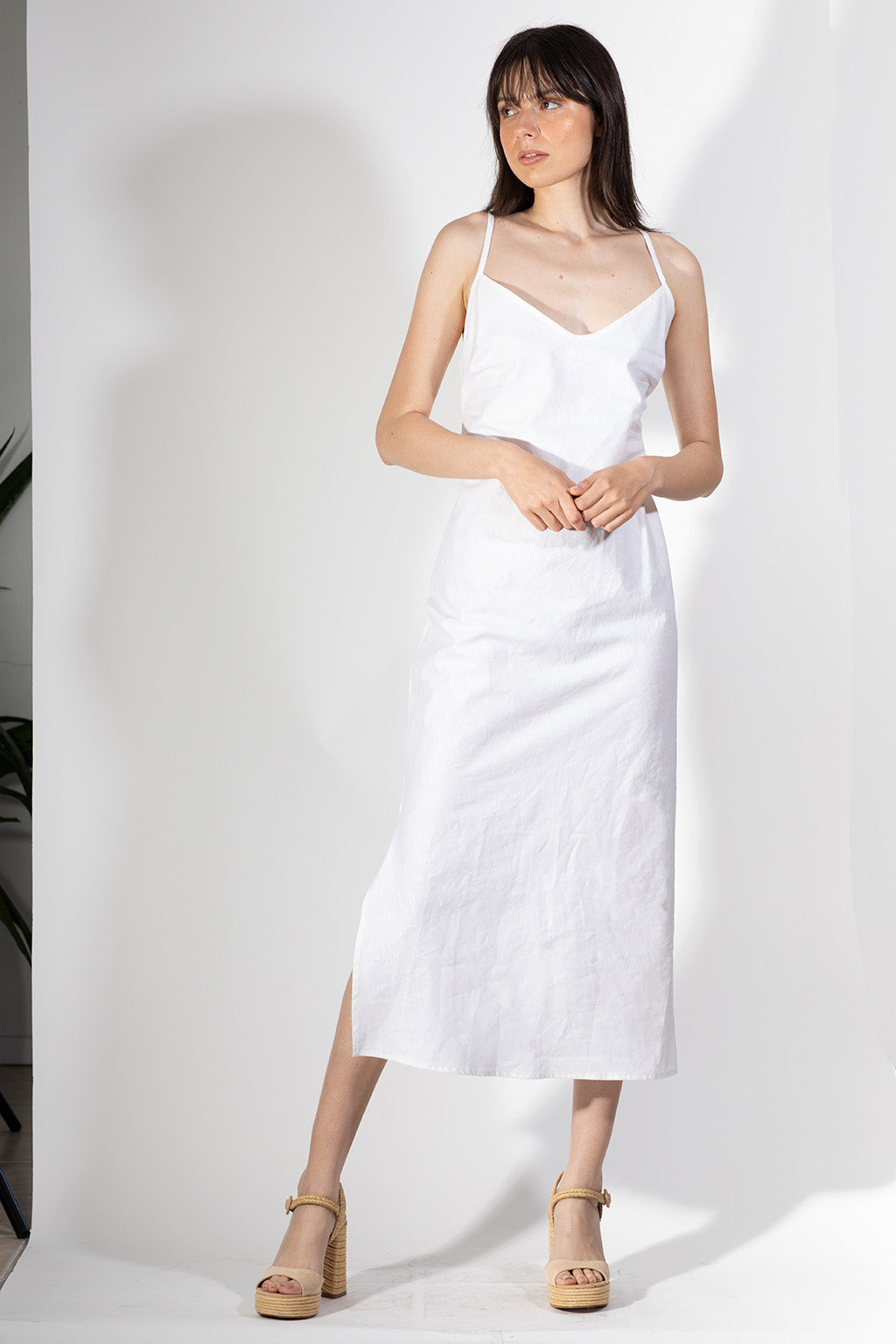 White Linen Maxi Dress