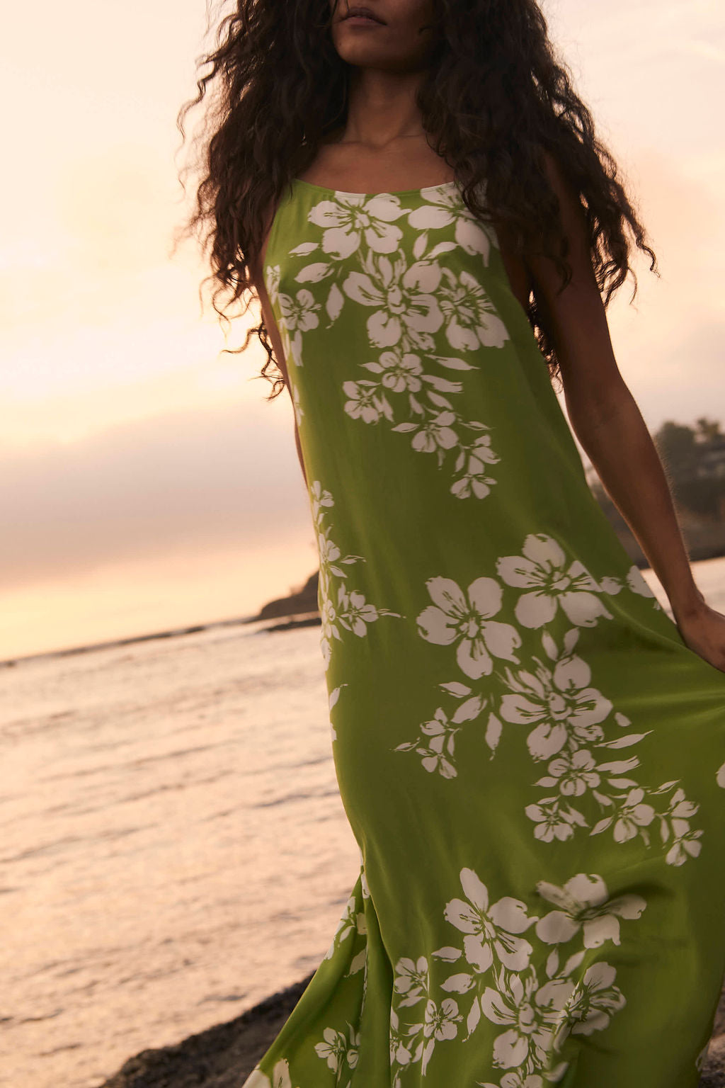 silk hawaiian dress Maxi Hawaiian Dress Cap Sleeves Midnight Orchid Blue / XS