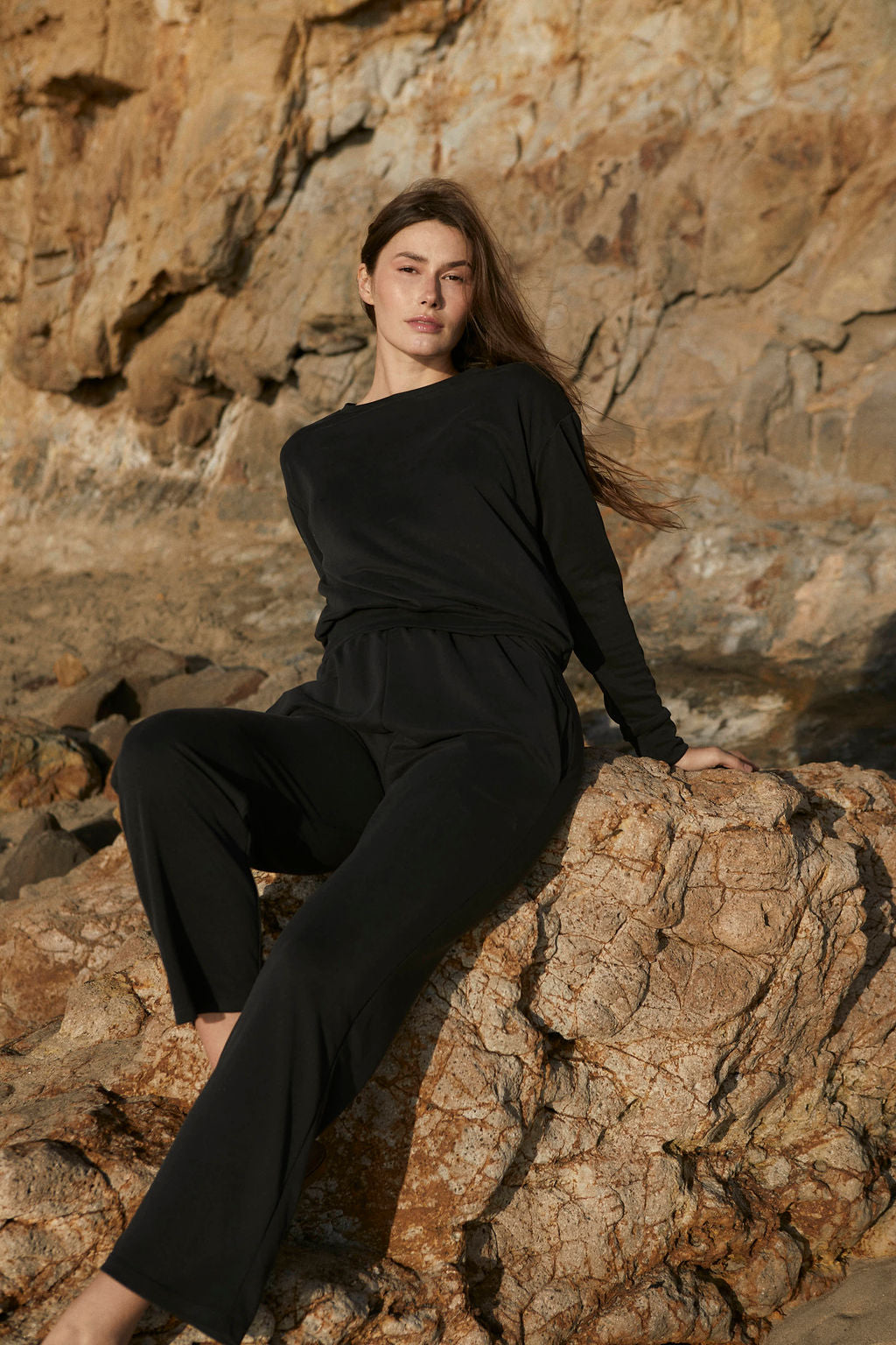 Black Venice Viscose Pants