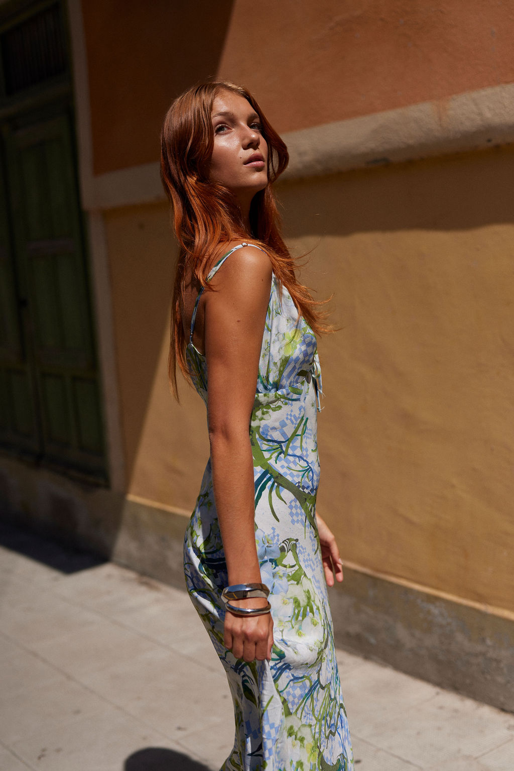 Blue Gingham Monaco Silk Dress