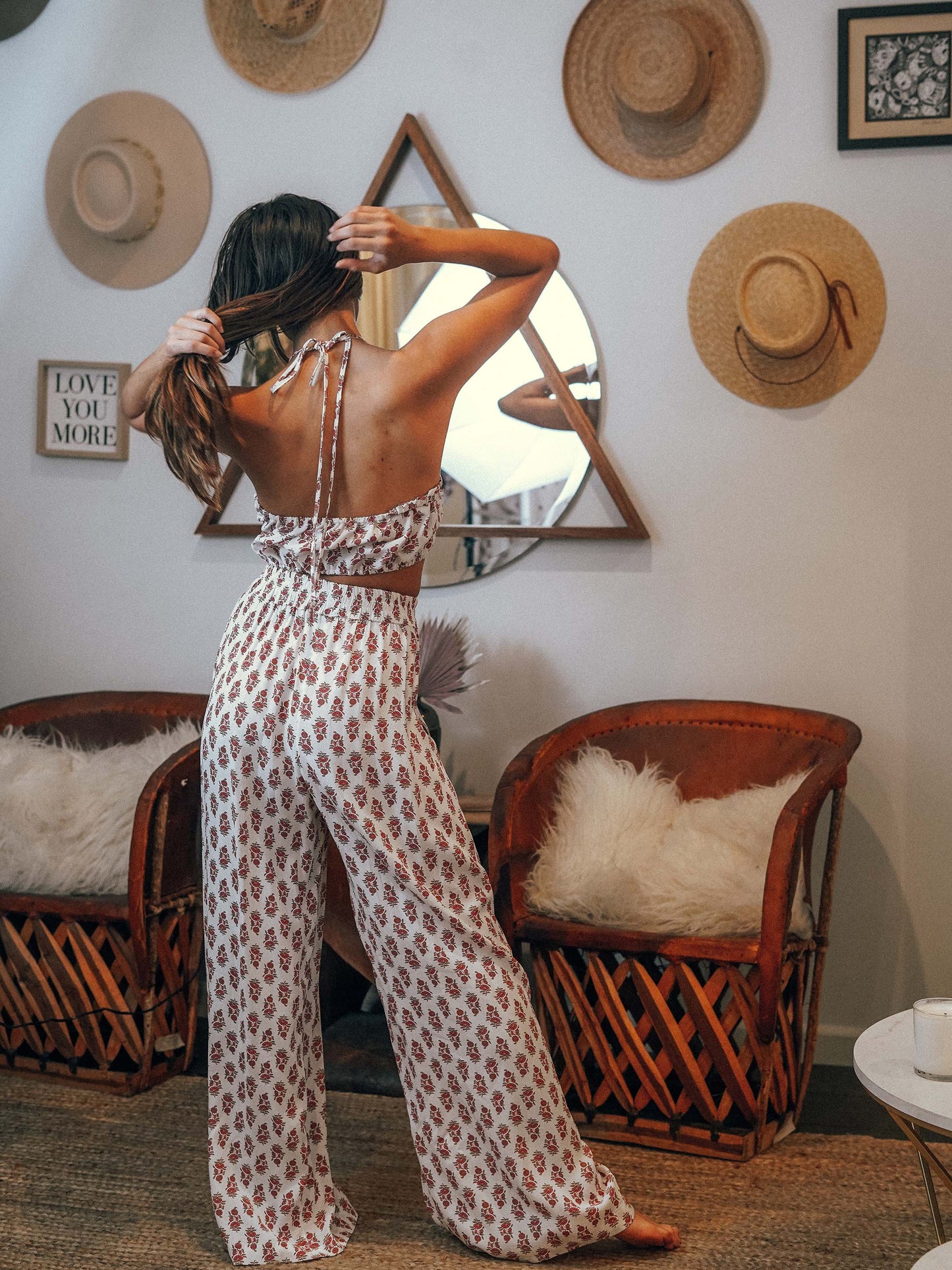 Desert Floral Tie Top