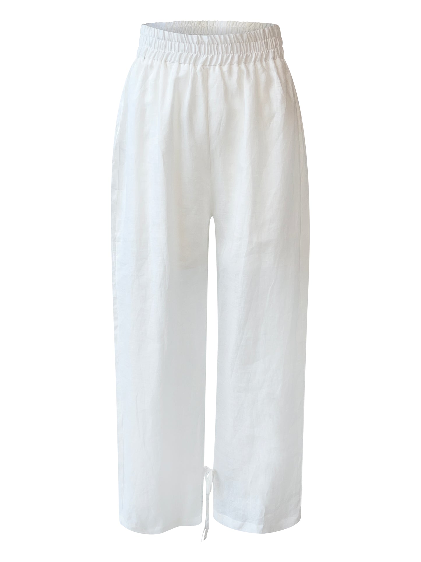 Tulum White Linen Pant